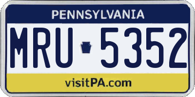 PA license plate MRU5352