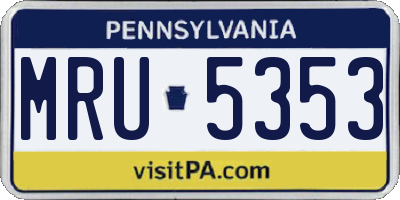 PA license plate MRU5353