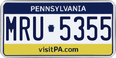 PA license plate MRU5355