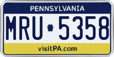 PA license plate MRU5358