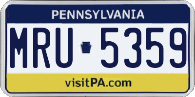 PA license plate MRU5359