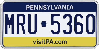 PA license plate MRU5360