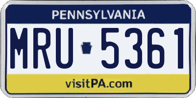 PA license plate MRU5361