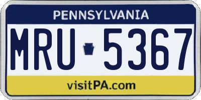 PA license plate MRU5367