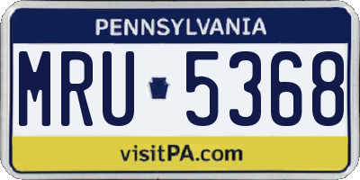 PA license plate MRU5368