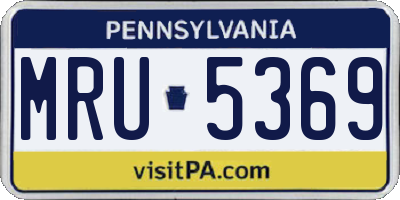 PA license plate MRU5369