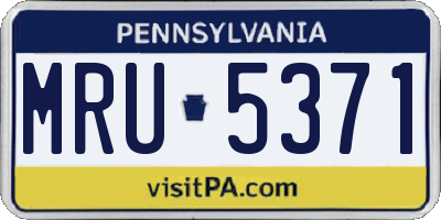 PA license plate MRU5371