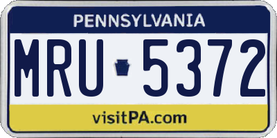 PA license plate MRU5372
