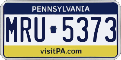 PA license plate MRU5373
