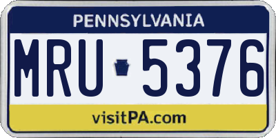 PA license plate MRU5376