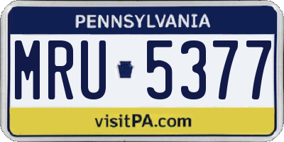 PA license plate MRU5377