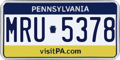 PA license plate MRU5378