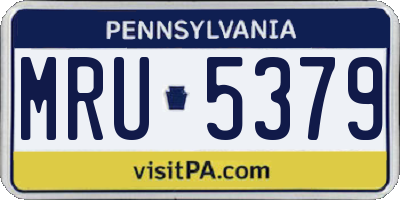 PA license plate MRU5379