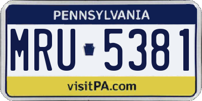 PA license plate MRU5381
