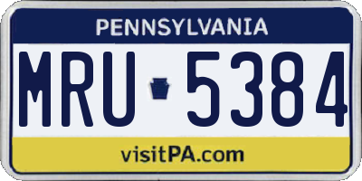 PA license plate MRU5384