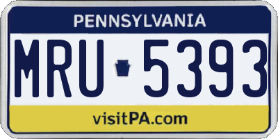 PA license plate MRU5393