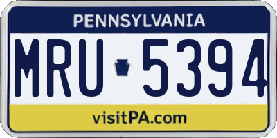 PA license plate MRU5394
