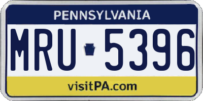 PA license plate MRU5396