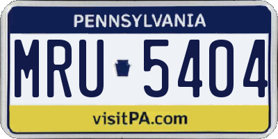 PA license plate MRU5404