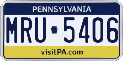 PA license plate MRU5406