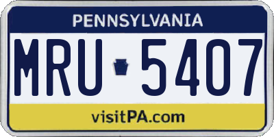 PA license plate MRU5407