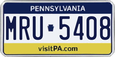 PA license plate MRU5408
