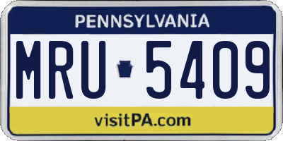 PA license plate MRU5409