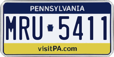 PA license plate MRU5411