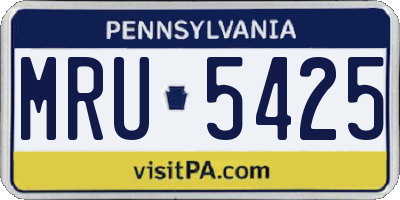 PA license plate MRU5425
