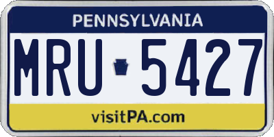 PA license plate MRU5427
