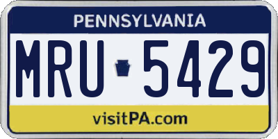 PA license plate MRU5429
