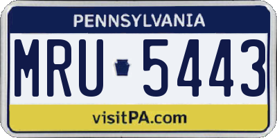 PA license plate MRU5443