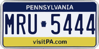 PA license plate MRU5444