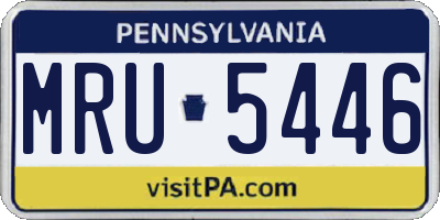 PA license plate MRU5446