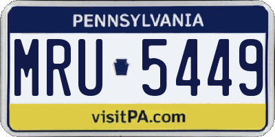 PA license plate MRU5449