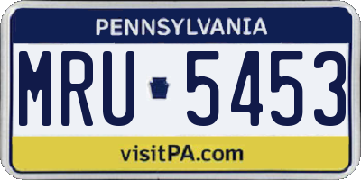 PA license plate MRU5453