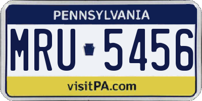 PA license plate MRU5456