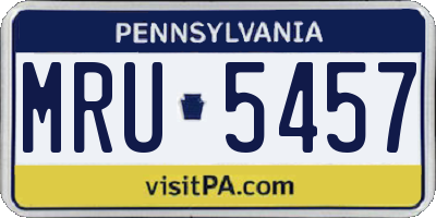 PA license plate MRU5457
