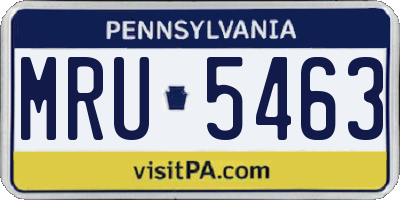 PA license plate MRU5463