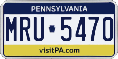 PA license plate MRU5470