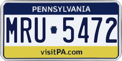 PA license plate MRU5472