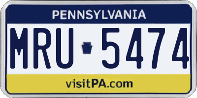 PA license plate MRU5474