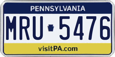 PA license plate MRU5476