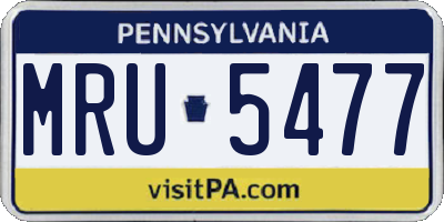 PA license plate MRU5477