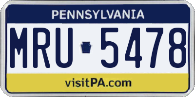 PA license plate MRU5478