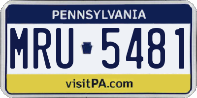 PA license plate MRU5481