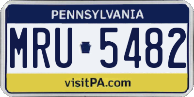 PA license plate MRU5482