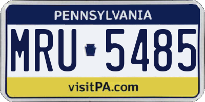 PA license plate MRU5485