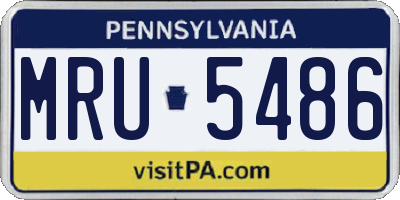 PA license plate MRU5486