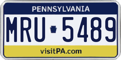 PA license plate MRU5489